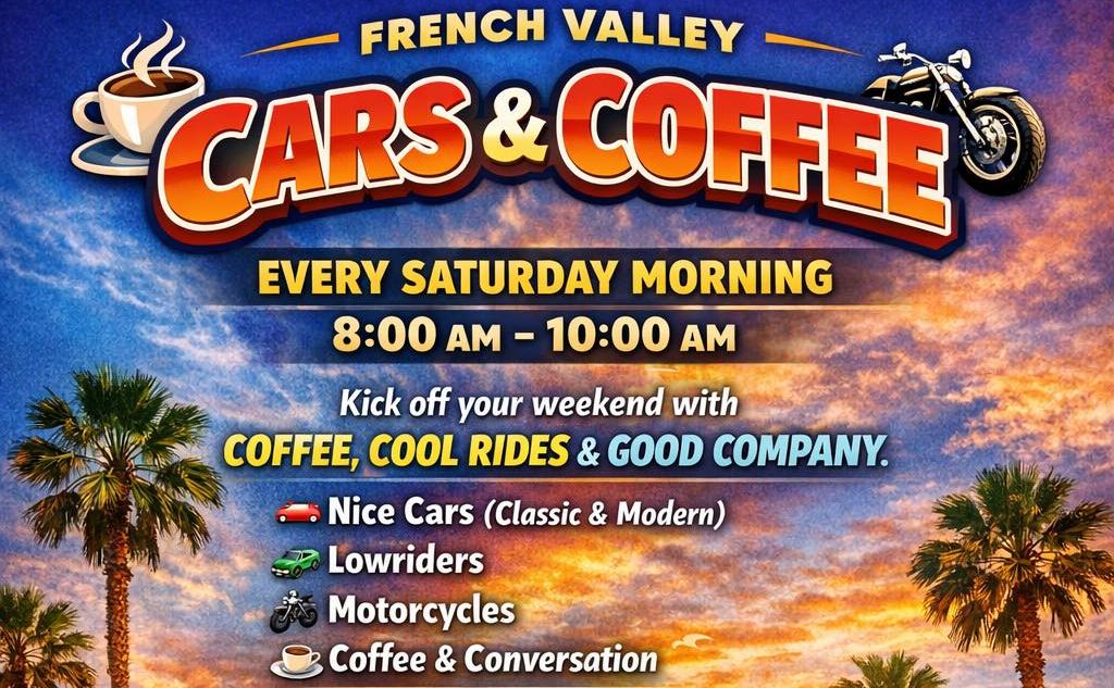 French Valley Rollers Cars and Coffee partial flyer